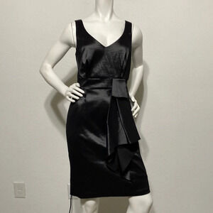 Max and Cleo NWOT Charcoal Satin Sleeveless Cocktail Dress